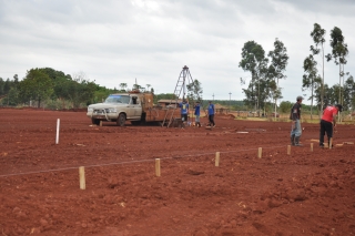 Obras de construção da nova Escola José Edson Bezerra, no Assentamento Itamarati.