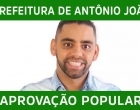 Com 77% de aprovação, prefeito caminha para reeleição tranquila em Antônio João 
